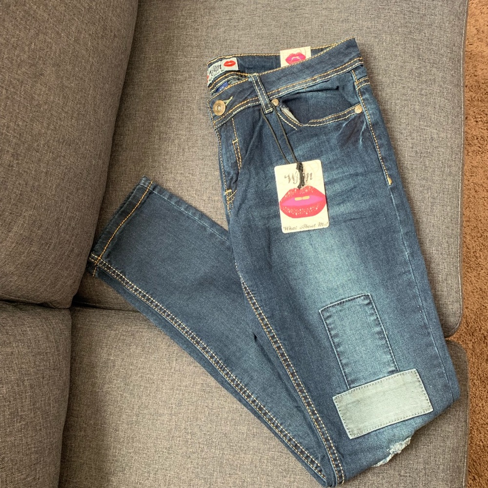 WAM Dark Blue Destroyed Skinny Jeans